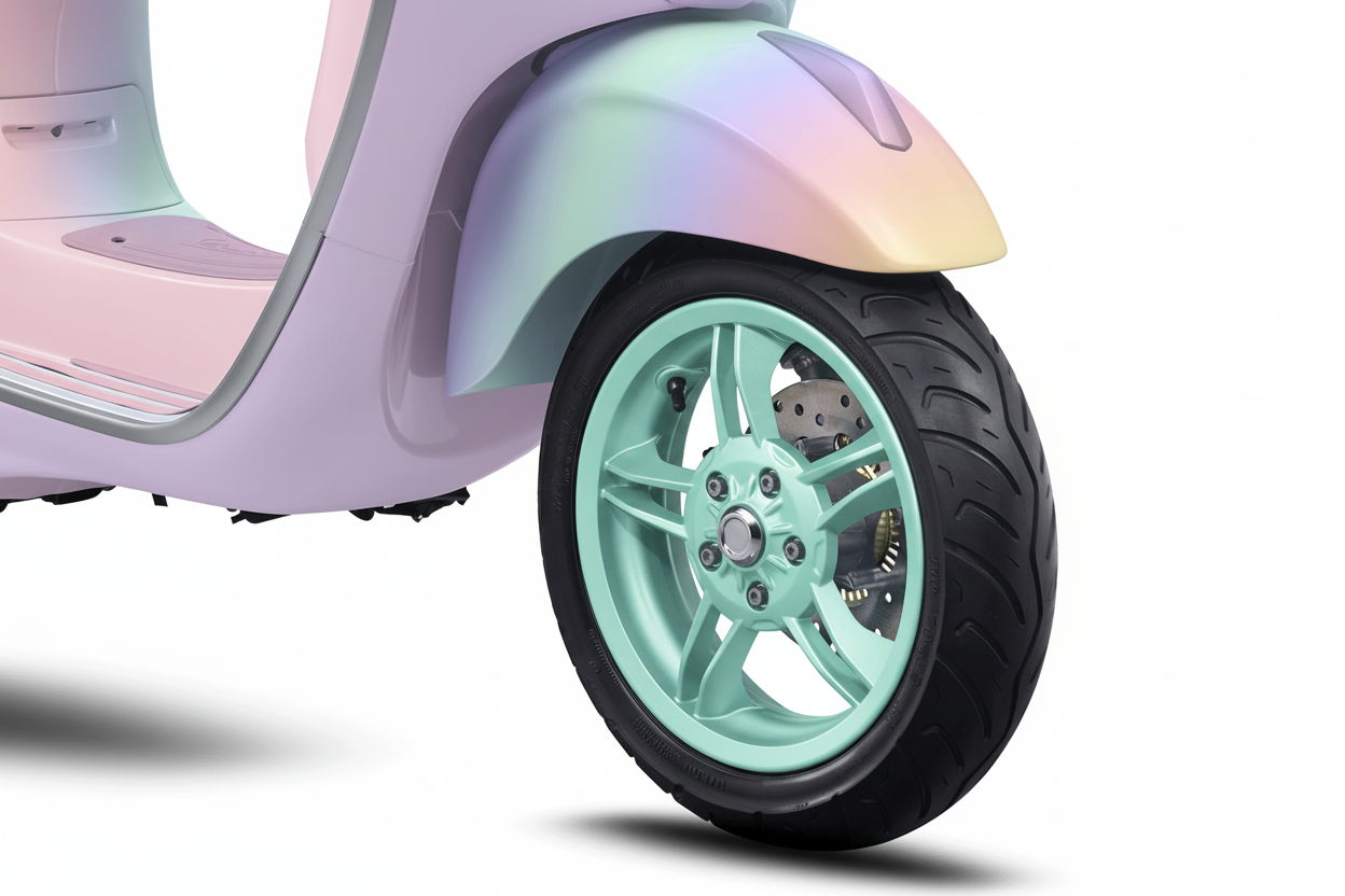 Chi tiết bánh xe - Xe Vespa 7 màu pastel